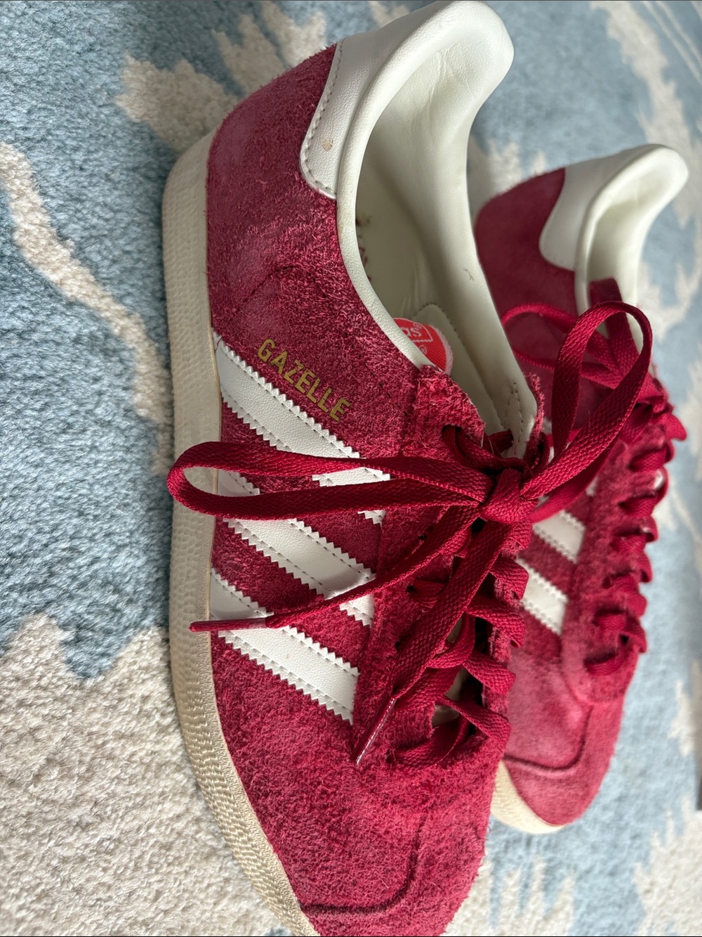 adidas Women's Gazelle Suede Sneakers - red and white